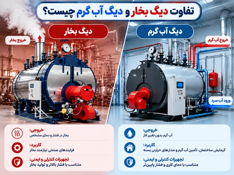 تفاوت دیگ آب گرم با دیگ بخار